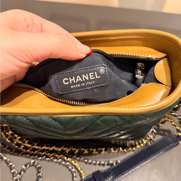 Chanel Green and Tan Quilted Small Gabriel Bag - Picture 2 of 13